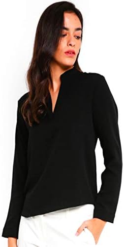 ENLBlack Cotton Linen Office Shirt Women's Western Everyday TOP Blouse