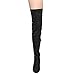 Beston DE01 Women's Block Heel Drawstring Over The Knee Thigh High Stretchy Boot