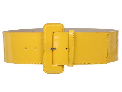 Ladies High Waist Wide Patent Fashion Plain Leather Belt
