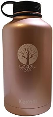 Kaxani - Double Wall Vacuum Insulated Thermal Flask Stainless Steel BPA Free Wide Mouth (64oz, Rose Gold)