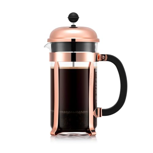 BODUM ボダム コーヒーメーカー コーヒープレス CHAMBORD シャンボール フレンチプレス コーヒーメーカー 1000ml カッパー ステンレスフィルター ガラスビーカー 浸漬式 コーヒー 【正規品】 1928-18