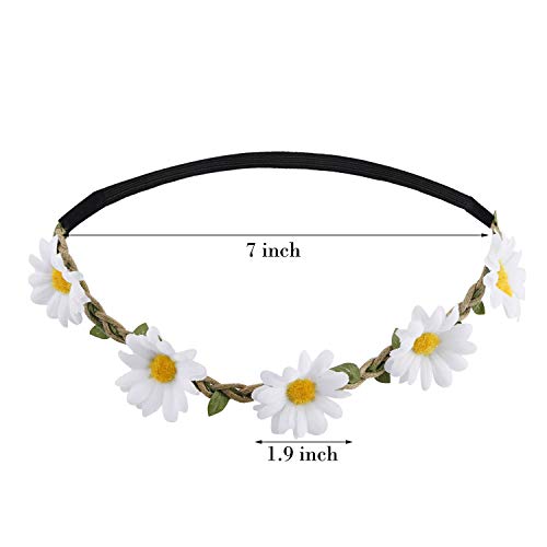 image for handrong 24PCS Multicolor Flower Crown Headband, Daisy Headpiece Brida