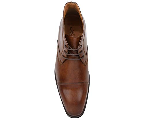 Amali Mens Smooth Cap Toe Oxford Lace-Up Ankle Boot Dress Shoes, Style Berino - Thumbnail 3