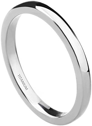 TIGRADE 2mm 4mm 6mm 8mm 10mm Titanium Ring Plain Dome High Polished Wedding Band Comfort Fit Size 3-15