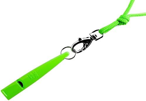 ACME dog whistle no. 211.5 with whistle strap, neon green