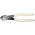 Klein Tools D248-8-GLW Pliers, Hi-Viz Diagonal Cutting Pliers with Angled Head, Short Jaws, and Glow in The Dark Handles, 8-I