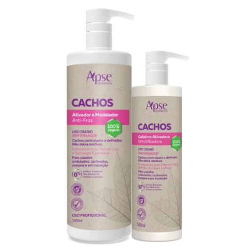Kit Finalizadores com Gelatina 500ml e Ativador e Modelador de Cachos 1L Apse Cosmétics - 2 Itens