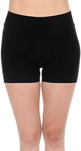 TODAY SHOWROOM Thin Mini Stretch Shorts for Women- Reg. (XS, S, M), Plus Size(L, 1XL, 2XL) –Great for Sports Or to Wear Under Dress Or Skirt (Plus Size (L,1xl,2XL), Black)