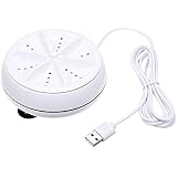 Lixada 2in1 Mini Washing Machine Portable Personal Rotating Ultrasonic Turbine Washer with USB Cable Convenient for Travel Home Business Trip (B)