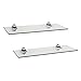 Danya B Set of 2 Clear Glass Floating Shelves with Chrome Brackets