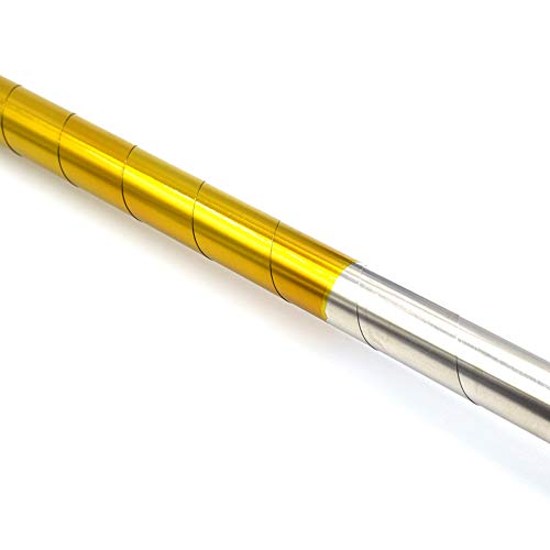 OUERMAMA Metal Appearing Cane Magic Pocket Staff for Professional Magician Stage Close-up Magic Trick Magic Accessories (Golden Silver, 59")