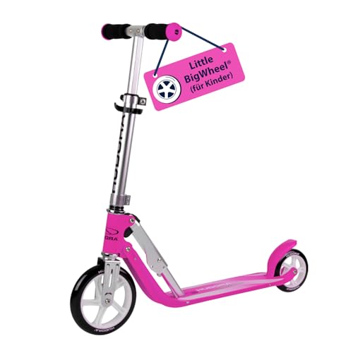HUDORA Little BigWheel Scooter - Sicherer Aluminium-Roller für Kinder ab 3 Jahren - Höhenverstellbarer & zusammenklappbarer Cityroller für bis zu 100k