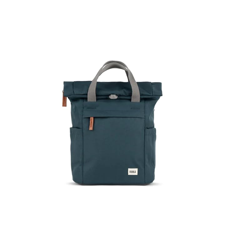 ROKA London Finchley A Small Sustainable Canvas Backpack (Smoke)