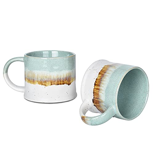Bosmarlin Large Ceramic Coffee Mug Set of 2, 15