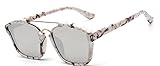 GAMT Fashion Sunglasses Colored Frame Mirrored Lens Silver