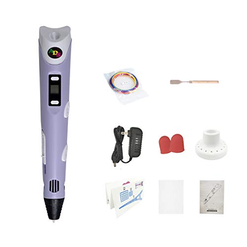 3D Printing Pen, Low Temperature with LED Display for Kids and Adults, Doodler Model Making, Art Crafts Tool, Compatible with PLA and ABS + Bonus 24 Color 236 Feet Filament Refills (Purple) - Thumbnail 2