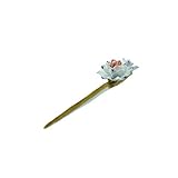 Easting Chinese Traditional Style Handmade Ceramic White Lotus Flowers Hair Pins Stick Women's Hair Accessory