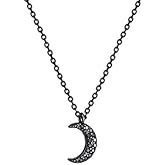 Kercisbeauty Black Moon Necklace Horn Crescent Choker Necklaces Simple Haf Moon Pendant Jewelry for Women and Party