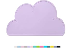 LUCK DAWN Cat Food Mat, Cat Placemat, Cat Feeding Mat，Premium Silicone Anti Slip Waterproof Dog Food Mat with High Lips，Pet Food Tray for Dogs, Cats & Others Animal (Purple)