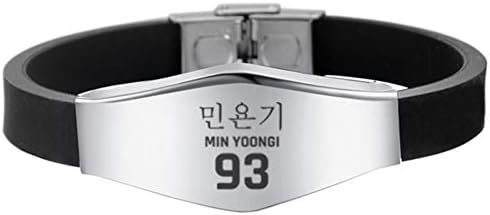 Skisneostype Kpop BTS Bangtan Boys Love Yourself Stainless Steel Leather Chain Bracelet BTS Wristband Wristlet Best Gift for Army