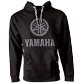 YAMAHA Hooded Sweatshirt Cotton Polyblended Classic Hoodie Powersports Motorcycle ATV UTV Kangaroo Pocket and Drawstring Hood - Black, Size: Medium