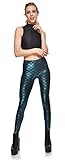 Jescakoo Digital Print Mermaid Fish Scale Stretch Leggings Pant for Women S-3XL