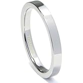 Metal Collections Titanium 3MM High Polish Flat Wedding Band Ring