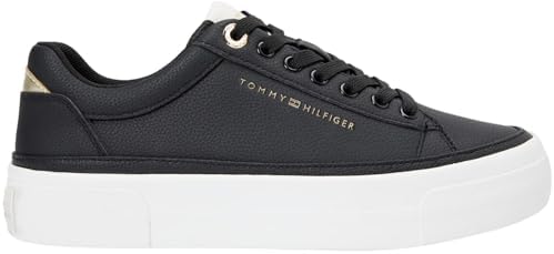Donna Sneakers con Suola Preformata Foxing con Lacci, Nero (Black/Ancient White), 39