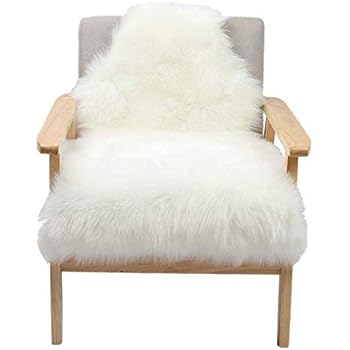 Amazon.com: Super Soft Faux Sheepskin Fur Chair Rug Shaggy ...