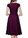 Miusol Women's Retro V Neck Cap Sleeve 1950'S Cocktail Evening Swing Dress (Medium, Purple)