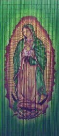 Bamboo Beaded Curtain 125 Strands 4000 Beads (+hanging hardware) (Virgin Mary)