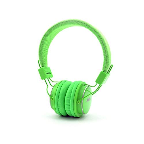 Portable Wireless Bluetooth Headphones Over Ear, AiTalk Q8 Stereo Foldable Headsets with Microphone, Support Hands-Free Calling, FM Radio, TF Card and 3.5mm Aux (Apple Green)
