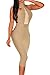 LOV ANNY Womens Hollow Out Sexy Sheer See Through Halter Bodycon Party Dress, Khaki, Medium