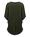 ZANZEA Sexy Women Loose V-neck Batwing Short Sleeve Tops Blouse Shirts Army Green 16