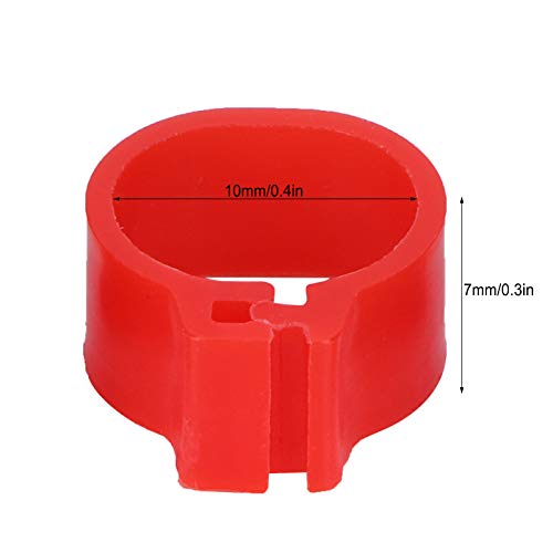 Jenngaoo 200 Stück Geflügel FuÃring, roter Kunststoff Identifizieren Sie FuÃclip Ring Training Tool für Geflügel Hühner Enten Gans Vogel Tauben(10mm) – Bild 3