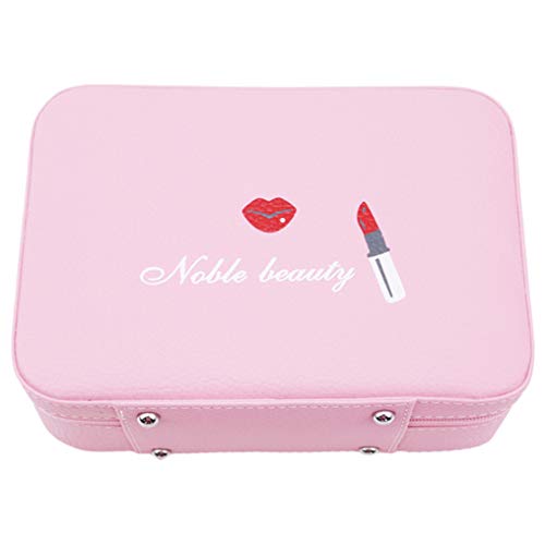 Yunzee Women Handle Small Cosmetic Bag Cosmetology and Hairdressing Accessories Makeup Bag Storage Bag,Pink,Poly Urethane