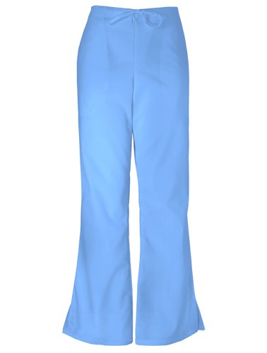 Cherokee Workwear Originals Natural Rise Flare Leg Drawstring Scrub Pant, XS, Ciel