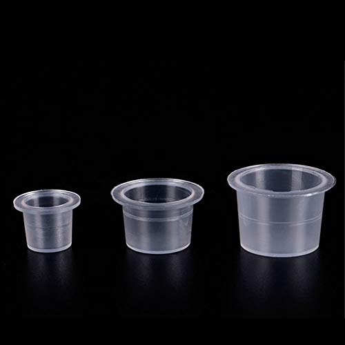 UPTATSUPPLY Tattoo Ink Cups 300Pcs Mixed Size Permanent Makeup Pigment Clear Holder Container Cap Tattoo Accessory - Thumbnail 3