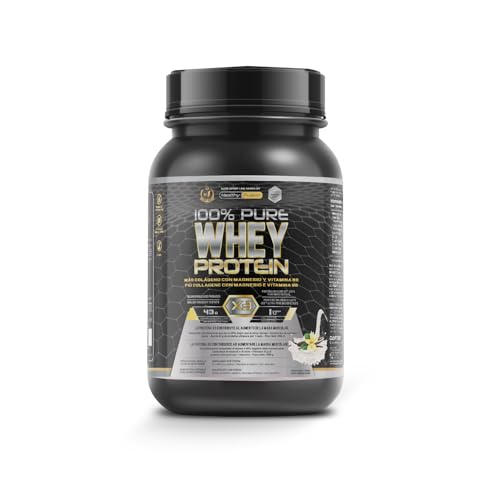 Whey Protein Healthy Fusion | Proteína pura con Colágeno, Magnesio y Vitamina B6 | 43g proteína + 9g BCAA | Mejora tus entrenamientos, aumenta masa muscular y fortalece articulaciones | 1 kg