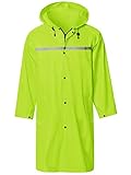 Mens Long Hooded Safety Rain Jacket Waterproof
