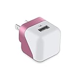 Wall Charge(24W 1-Port 1A iPhone Charger [White / Pink]/ USB Wall Charger with Plug) Apple Charger for iPhone 6s / 6 / 5s, iPad Air / mini, Samsung Galaxy S6 / Edge / Plus, Portable Chargers and More