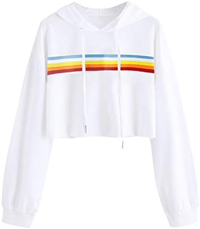 ❤️ Clearance! GreatestPAK Women's Fashion Rainbow Sweater Ribbon Solid Color Back Sweatshirt