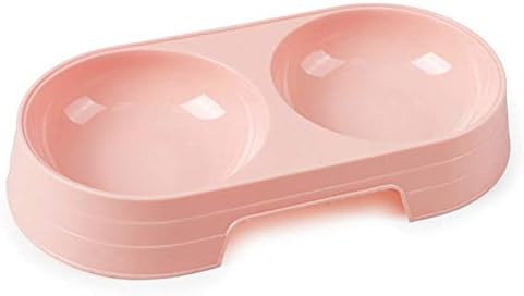 POEwjCCk Non-Slip and Drop-Resistant Drinking Water Pet Food Bowl,Pet Puppy Dog Cat Food Water Dish No Slip Feeder Double Plastic Dispenser Bowl