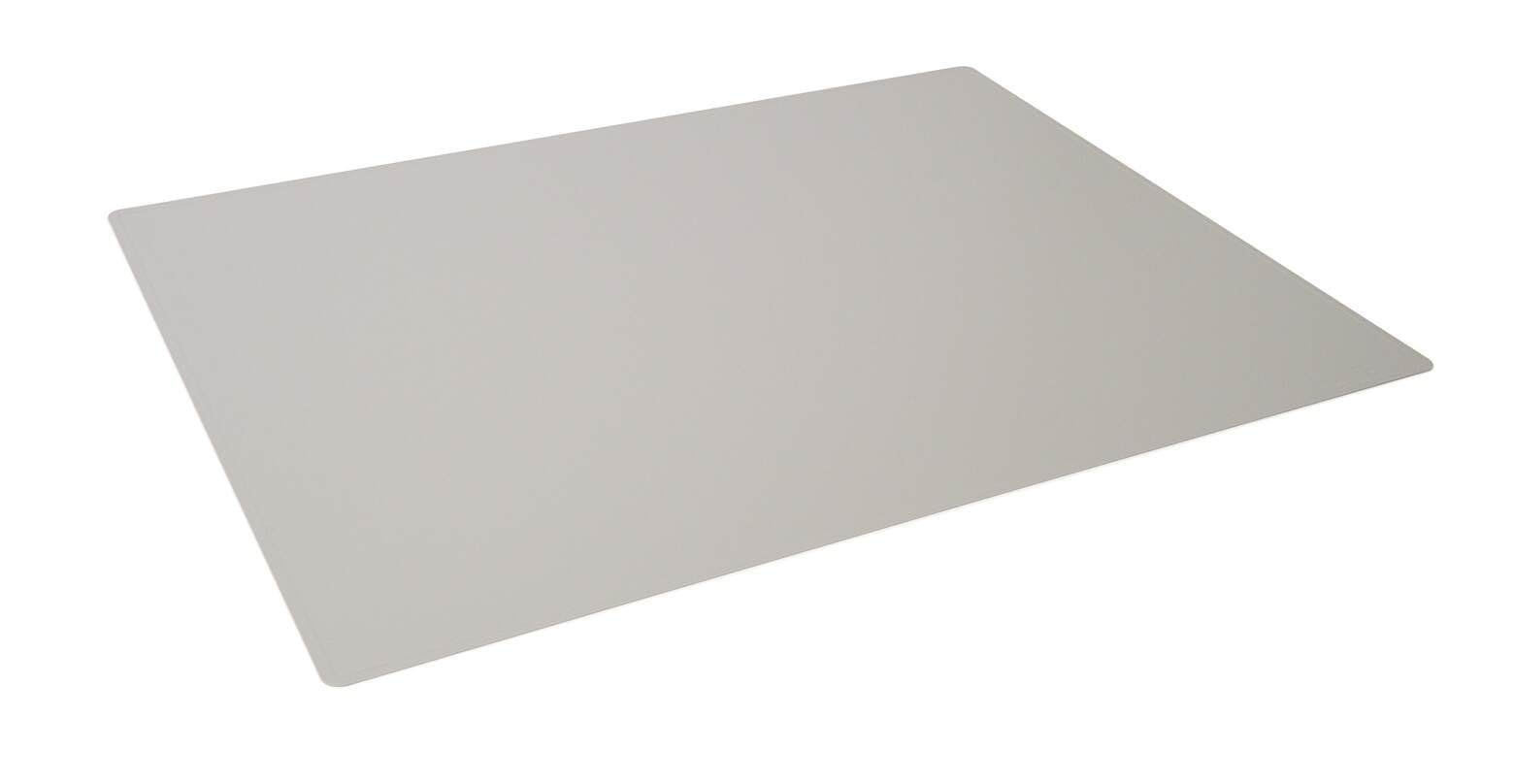 Durable Desk Mat with Contoured Edges 65 x 50cm, Non-Slip Back, Made from Polypropylene, Easy to Clean, Grey