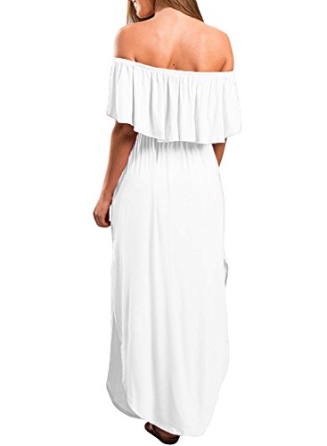 2 LILBETTER+Womens+Shoulder+Ruffle+Dresses