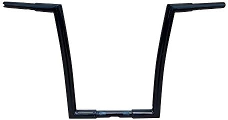 VBROS 16'' Rise 1 1/4'' APE Hanger Drag Handlebar Handle Bar For 1982-2014 Harley Touring FLHR FLTR FLHX Road King Street Glide 1996-2018 Dyna Softail Sportster (Black)