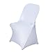 BalsaCircle 10 pcs White Spandex Strechable Folding Chair Covers Slipcovers for Wedding Party Reception Decorations