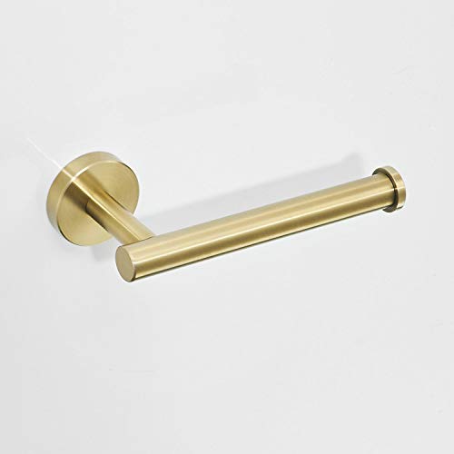 Bathroom Hardware Set 12''Towel Bar, Toilet Paper Holder, Towel Ring, Robe Hook,Brushed Gold Wall Mounted Bath Hardware Accessory Set