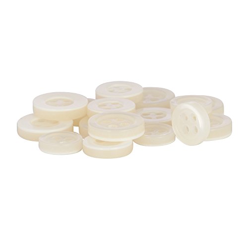 ButtonMode BU1/3/2CL Standard Shirt Buttons Full Set, White, 9mm, 10mm and 12mm (0.35, 0.39 and 0.47 Inch) 16-Buttons (8 Front, 4 Sleeve, 4 Collar) - Thumbnail 2