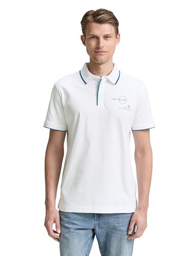 TOM TAILOR Polo para Hombre, 20000 - White, S